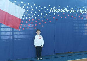 Chłopiec na tle barw narodowych